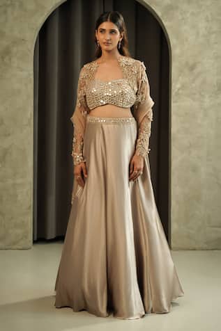 Muskan Aggarwal Auriel Mirror Work Blouse Lehenga Set 