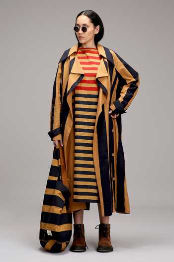 MATI Striped Midi Dress & Long Jacket Set 