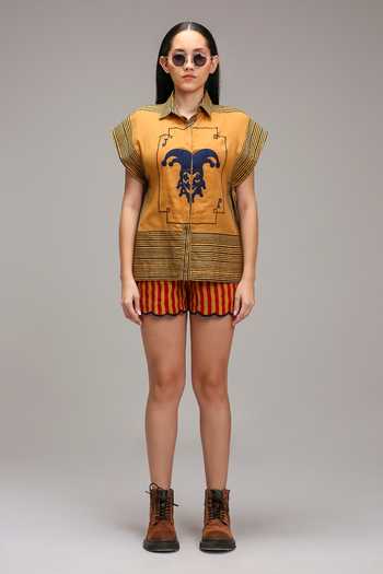 MATI Joker Motif Striped Shirt With Shorts 