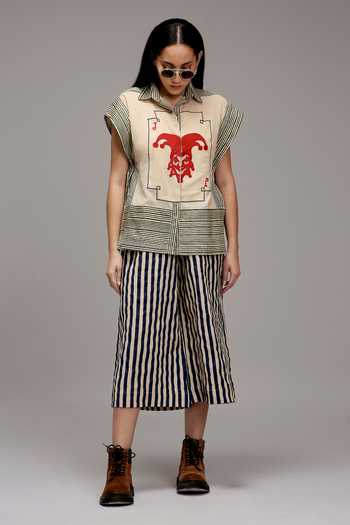 MATI Joker Motif Striped Shirt & Pant Set 