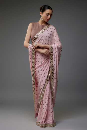 Vana Ethnics Mirror & Sequin Embroidered Saree 