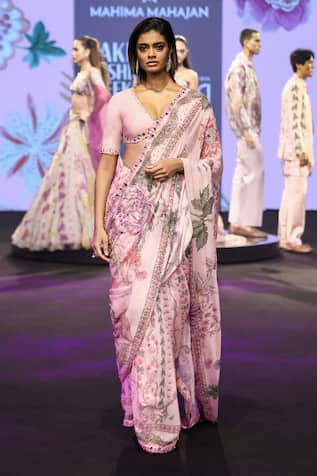 Mahima Mahajan Sofia Floral Print Pre-Draped Saree & Blouse Set 