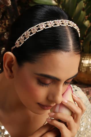 Swabhimann Floral Kundan & Pearl Sheeshphool 