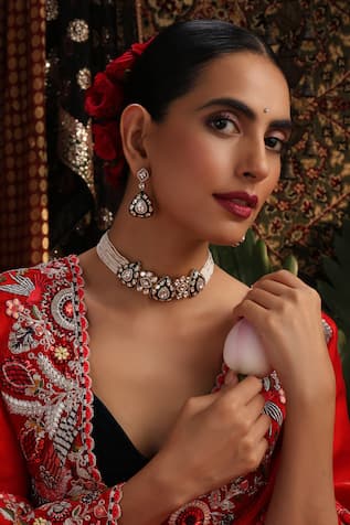 Swabhimann Kundan & Pearl Embellished Choker Set 