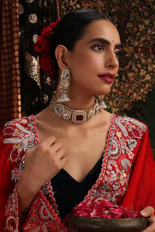 Swabhimann Pearl Embellished Choker Set 