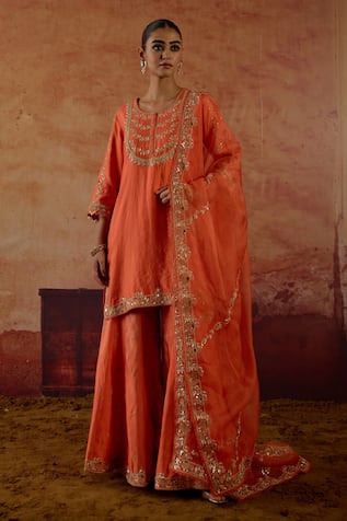 Vinita Bhansali Parinaaz Embroidered Kurta Sharara Set 