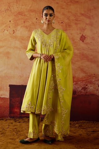 Vinita Bhansali Shehnaaz Silk Embroidered Anarkali Set 