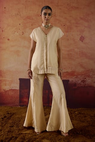Vinita Bhansali Vaza Embroidered Top & Palazzo Set 