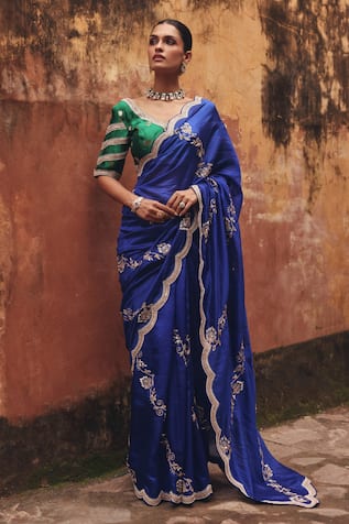 Vinita Bhansali The Morni Scalloped Saree With Blouse 