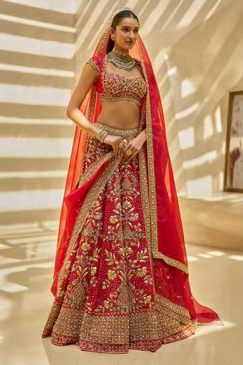 Tamanna Punjabi Kapoor Floral Embroidered Bridal Lehenga Set 