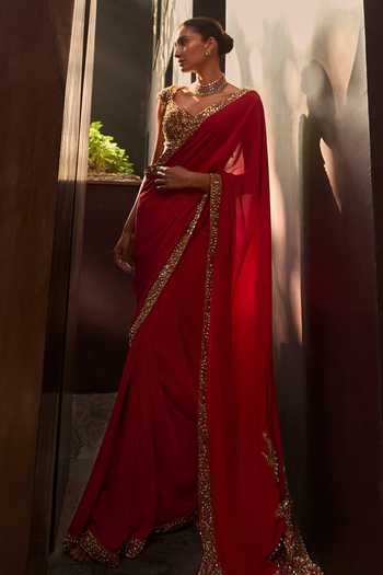Tamanna Punjabi Kapoor Embellished Saree With Blouse 