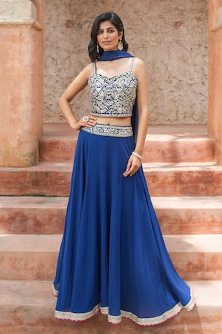 Nazar By Indu Embroidered Corset Lehenga Set 