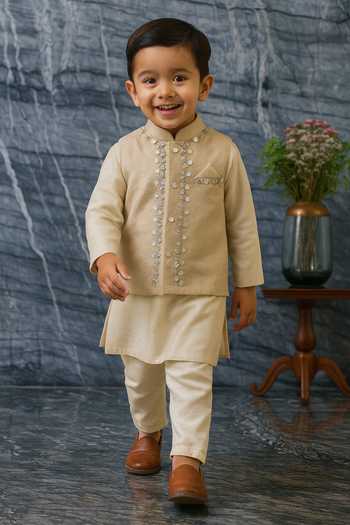 MI Dulce AN'YA Mirror Embroidered Bundi & Kurta Set 
