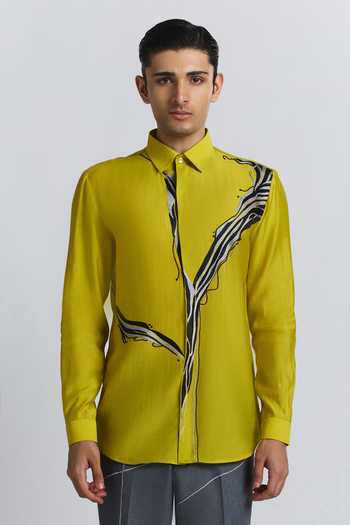 Line Out Line The Abstract Embroidery Shirt 