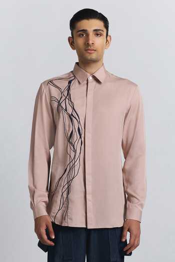 Line Out Line Polylineal Embroidered Shirt 