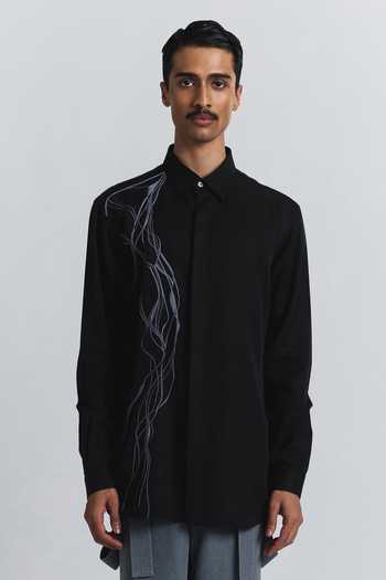 Line Out Line Polylineal Embroidered Shirt 