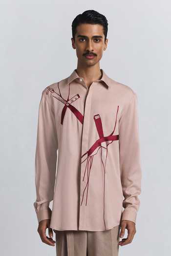 Line Out Line Axis Embroidered Shirt 