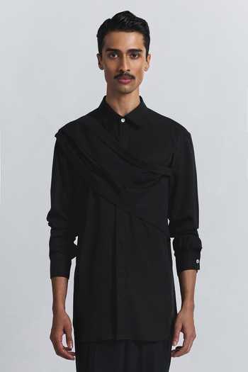 Line Out Line Augmented Drape Shirt 