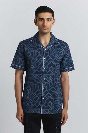 Line Out Line Transitional Print Shirt 