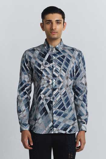 Line Out Line Vortex Print Shirt 
