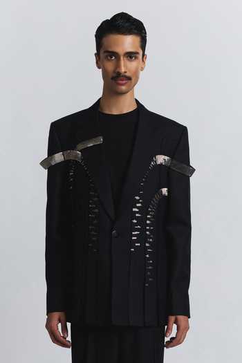 Line Out Line Arch Embroidered Blazer 