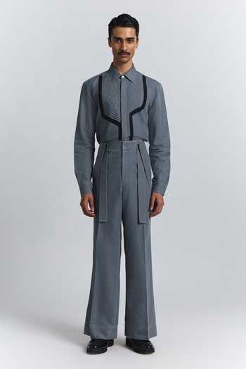 Line Out Line Structured Suspender Trouser 