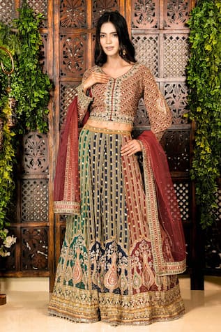 Amaltas Couture Dori Marodi Work Lehenga Set 