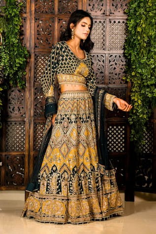 Amaltas Couture Dori Marod Work Lehenga Set 