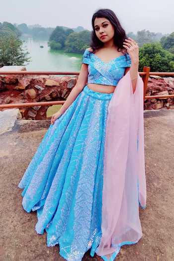 Amaltas Couture Sequins Embroidered Lehenga Set 