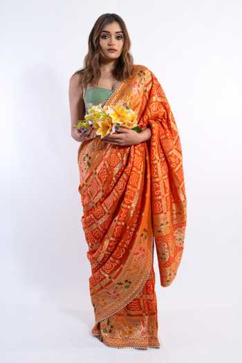 Amaltas Couture Banarasi Gharchola Weaving Saree With Blouse 