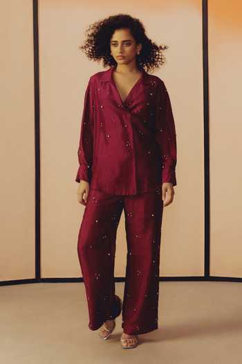 Kavya Singh Kundu Mason Hand Embroidered Shirt & Pant Set 