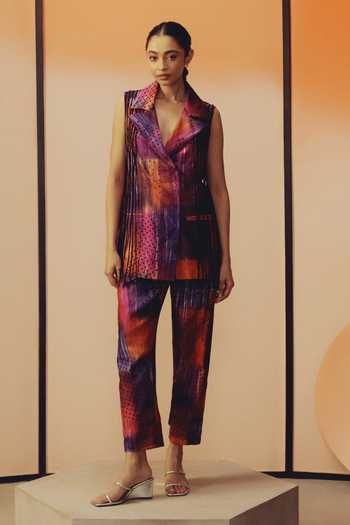 Kavya Singh Kundu Mave Abstract Print Blazer With Pant 