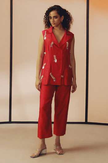 Kavya Singh Kundu Sammy Hand Embroidered Blazer With Pant 