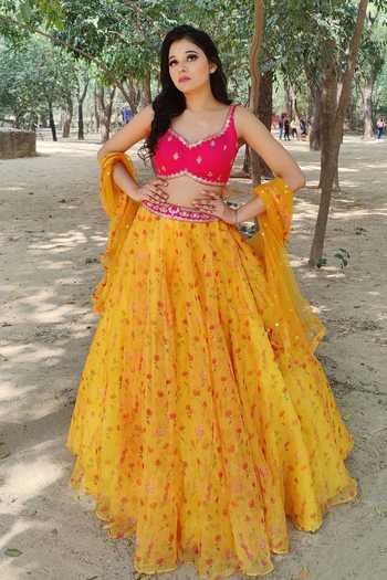 Amaltas Couture Zari Weaving Lehenga Set 