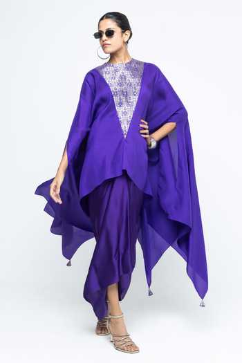 SOBARIKO Trisha Silk Cape & Skirt Set 