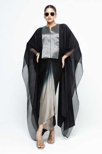 SOBARIKO Onaya Silk Cape & Skirt Set 