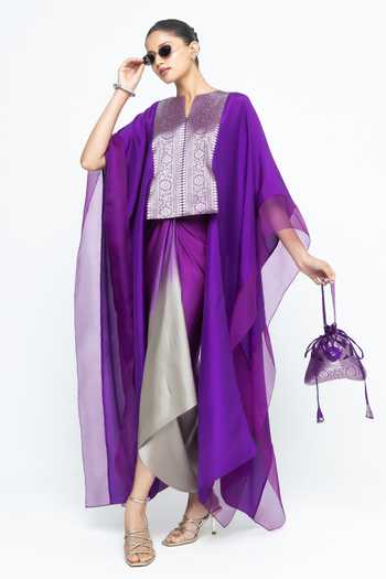 SOBARIKO Onaya Silk Cape & Skirt Set 