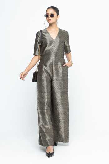 SOBARIKO Sera Black Metallic Jumpsuit 