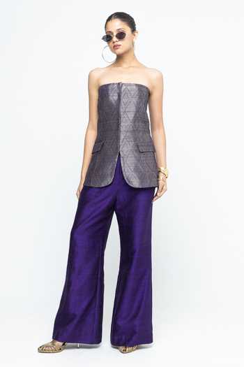 SOBARIKO Tiya- Purple Tube Jacket set 