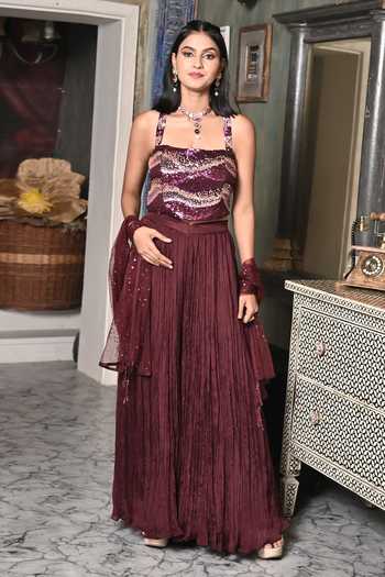 BAANI KHURANA Sequin Work Bustier Sharara Set 