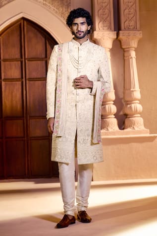 Arihant Rai Sinha Floral Embroidered Sherwani Set 