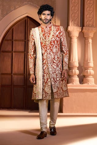 Arihant Rai Sinha Floral Botanic Embroidered Sherwani Set 