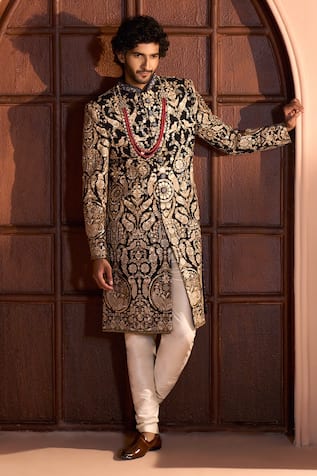 Arihant Rai Sinha Floral Embroidered Sherwani Set 