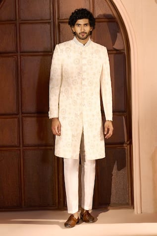 Arihant Rai Sinha Floral Embroidered Pastel Sherwani Set 
