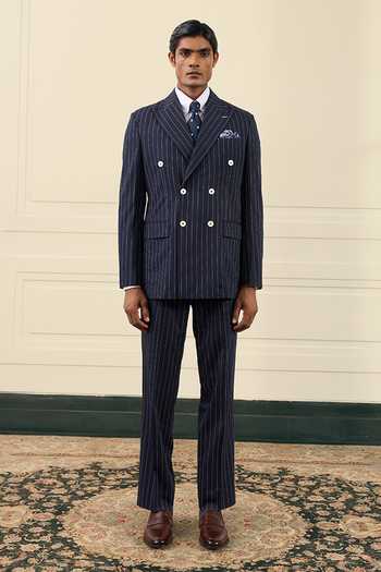 Gargee Designers Pinstripe Double-Breasted Suit Set 