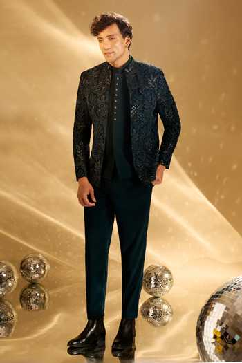 Arihant Rai Sinha Floral Sequin Embroidered Bandhgala Set 