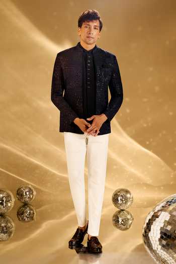 Arihant Rai Sinha Resham Embroidered Bandhgala Set 