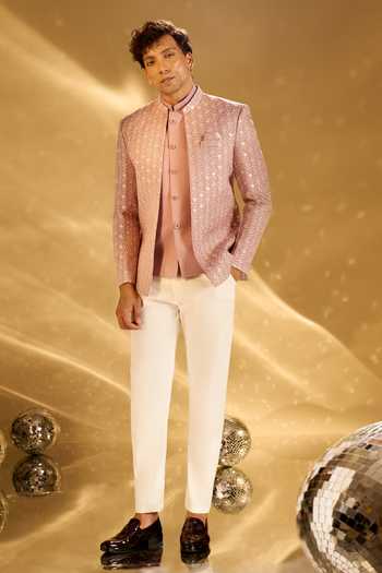 Arihant Rai Sinha Floral Embroidered Bandhgala Set 
