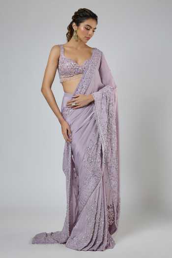 Masumi Mewawalla Aari Embroidered Pre-Draped Saree & Blouse Set 