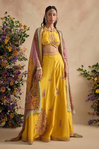 Kalista Aneeka Paisley Embroidered Blouse Sharara Set 